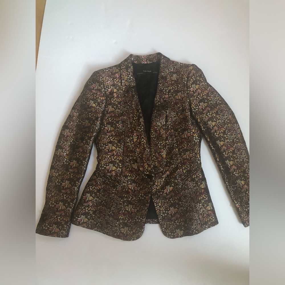 Zara basic floral women’s blazer size S